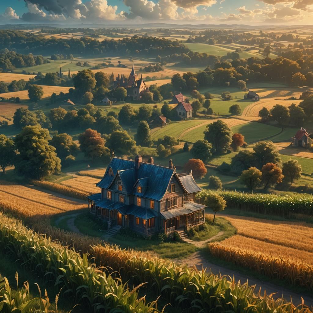 Enchanted House by Cornfield: Fantasy Concept Art