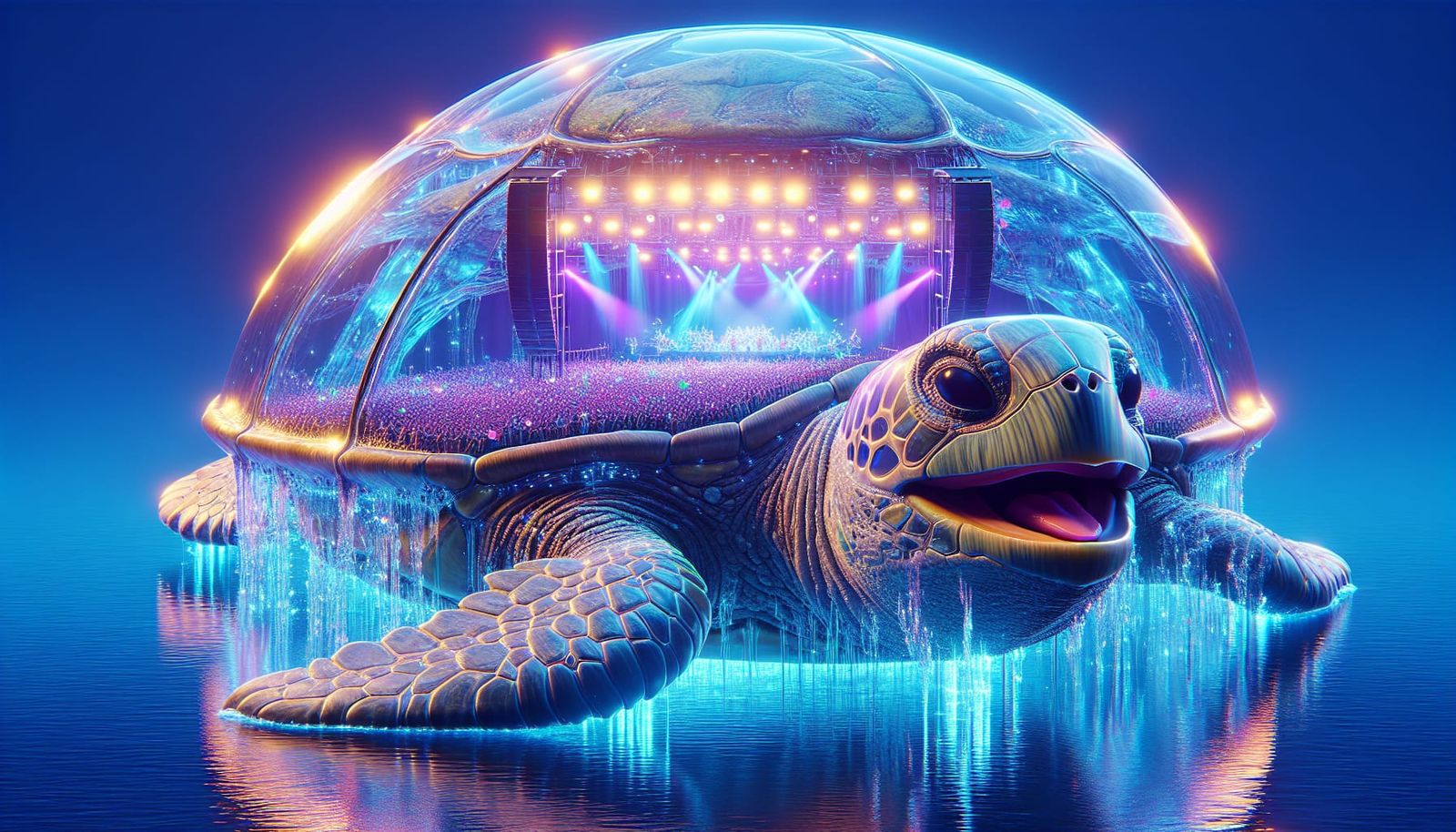 Gigantic Turtle Concert in HDR Fantasy Style