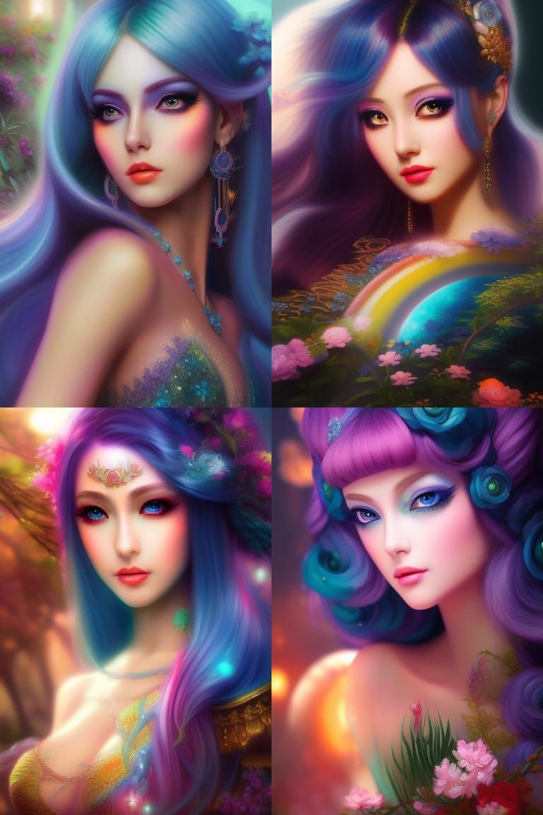 Ethereal Anime Fairy Goddess in Oil Painting Style