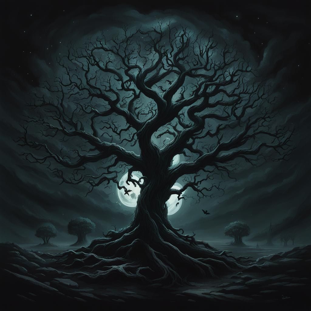 Tree of Darkness: A Solitary Silhouette