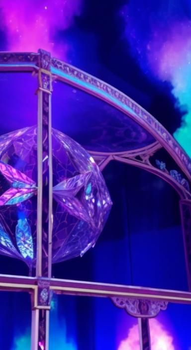 Multi chromatic Crystal holographic purple dome with hologra...