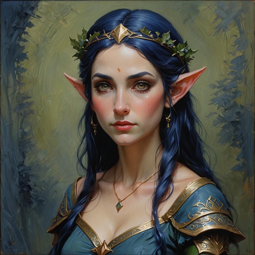 Elven Warrior Portrait by James Gurney