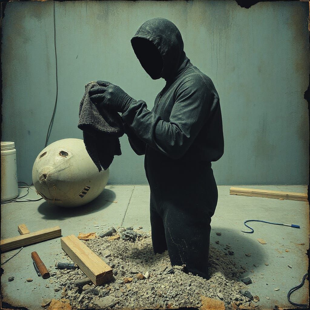 Surreal Photo Blending Ink Painting in Eccentric Style