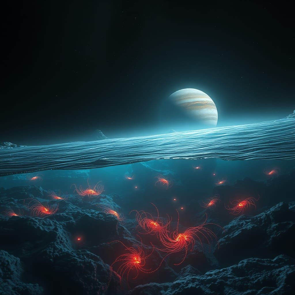 Bioluminescent Life on Europa, a Sci-Fi Fantasy