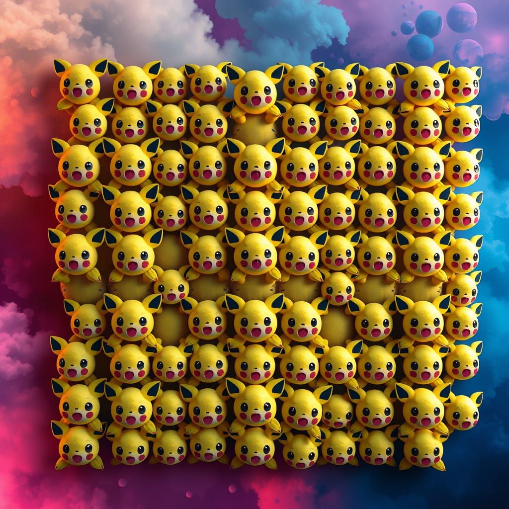 Jigglypuff Grid Pattern Matte Painting