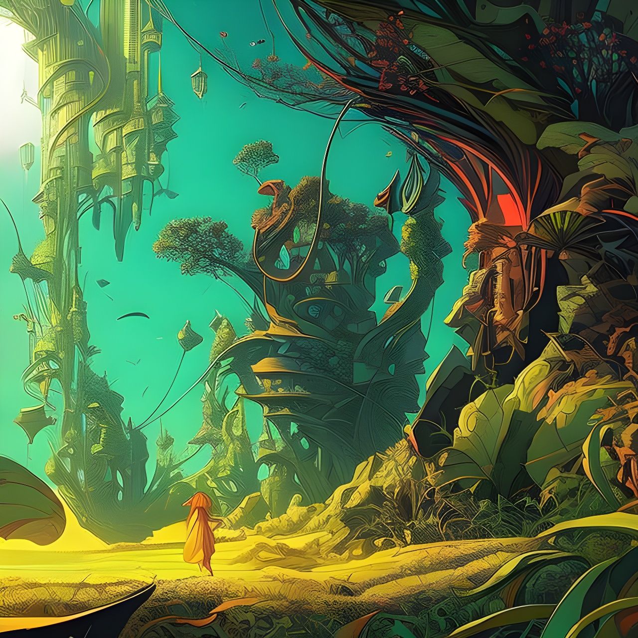 Rapture Infusion: Hyperdetailed Surrealist Photoillustration