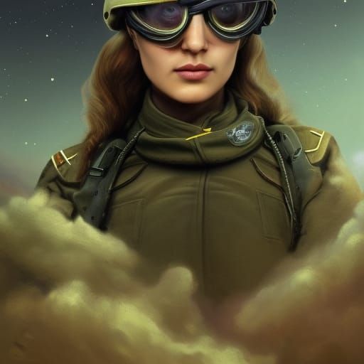 Woman Soldier Constellation: Detailed Fantasy Art