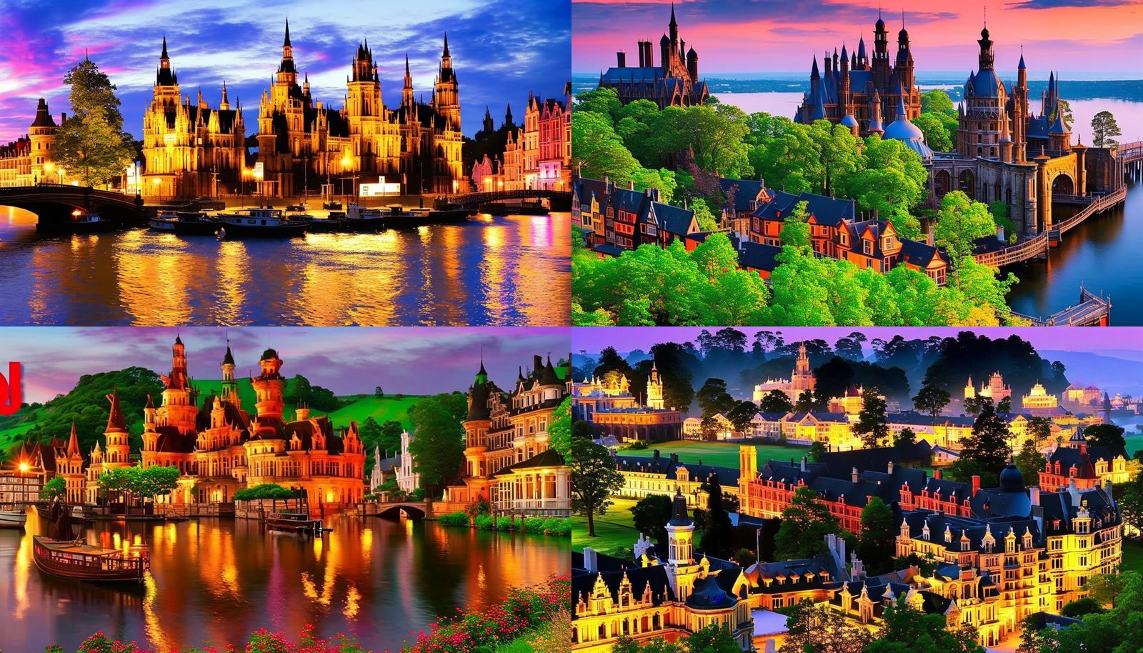 Victorian Architecture in Vibrant Wildlife Landscape