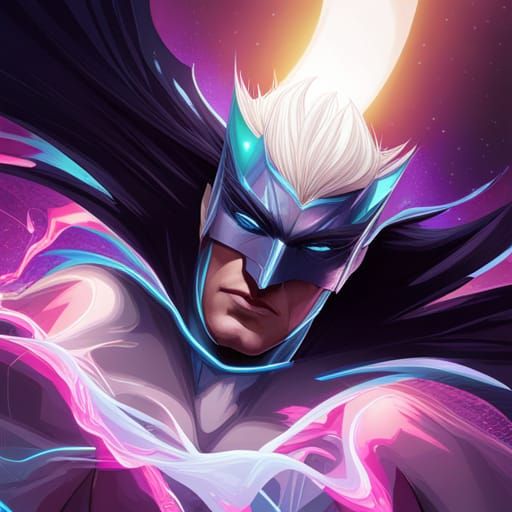 Batman in Cosmic Galaxy: Psychedelic Concept Art
