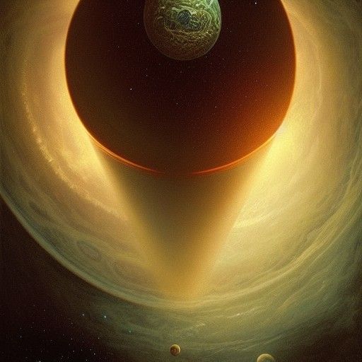 Astral Snake Eats Planet in Space: Horror Art