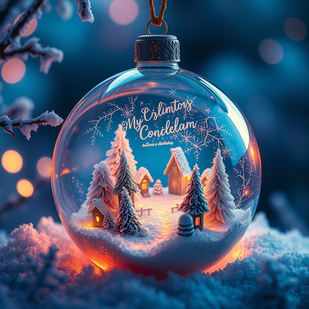 Whimsical Winter Wonderland in Delicate Crystal Christmas Or...