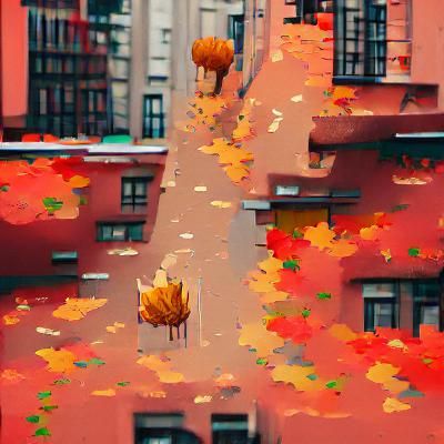 Warm Autumn Scene Digital Rendering