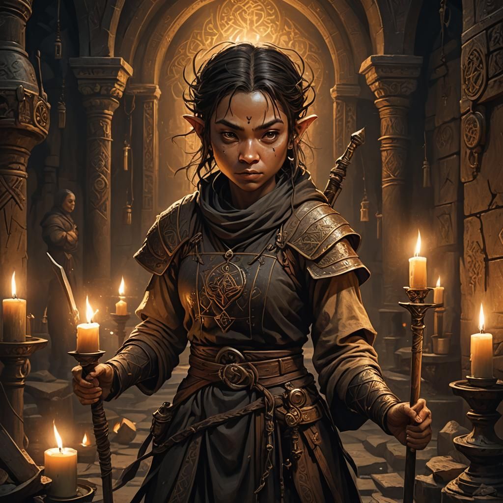 Halfling Monk in Dark Fantasy Illustration