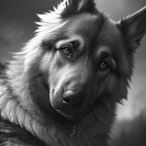 Hyperrealistic German Shepherd Portrait in HDR