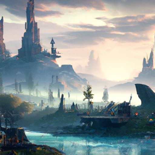 Fantastical Detailed Matte Painting of Canada