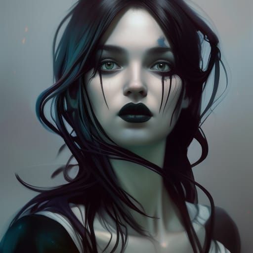Hyperdetailed Goth Girl Portrait in 8K
