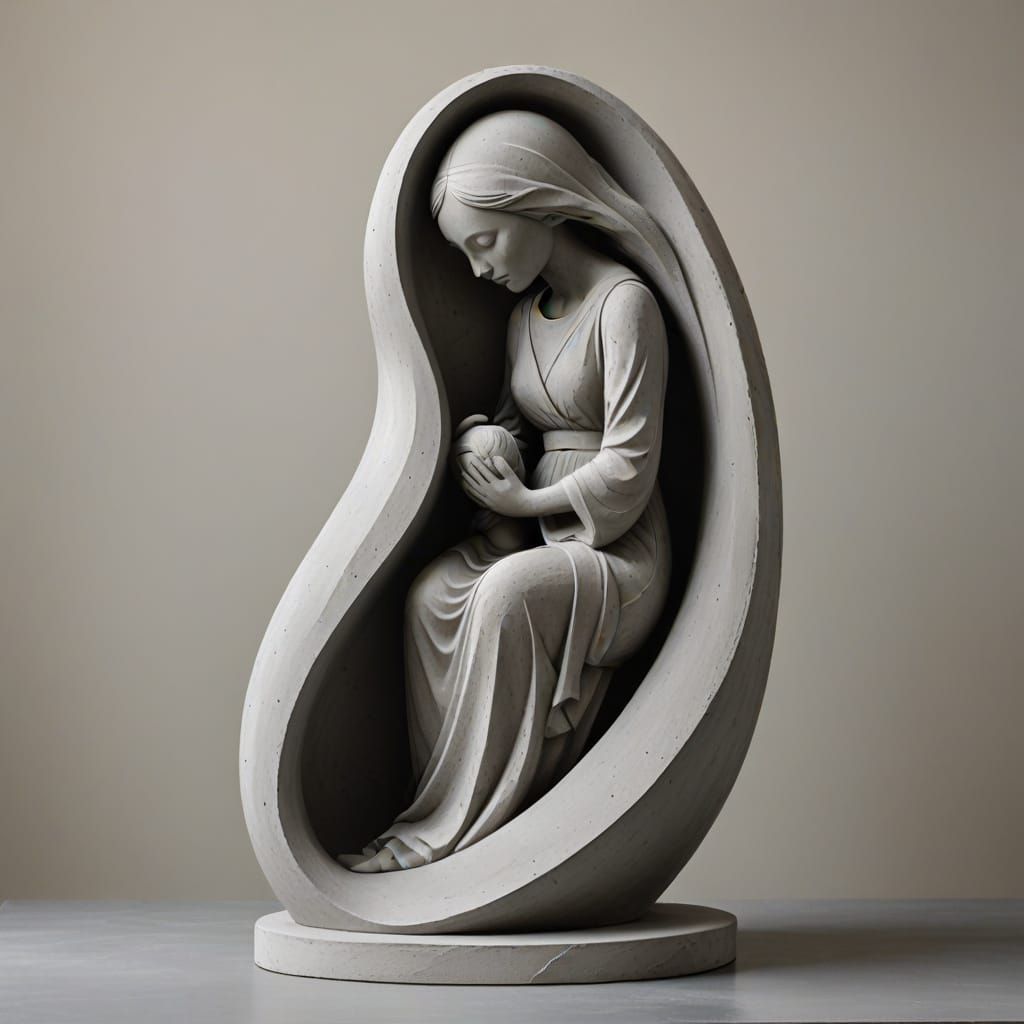 Soothing Sculpture of Peaceful Guardianship