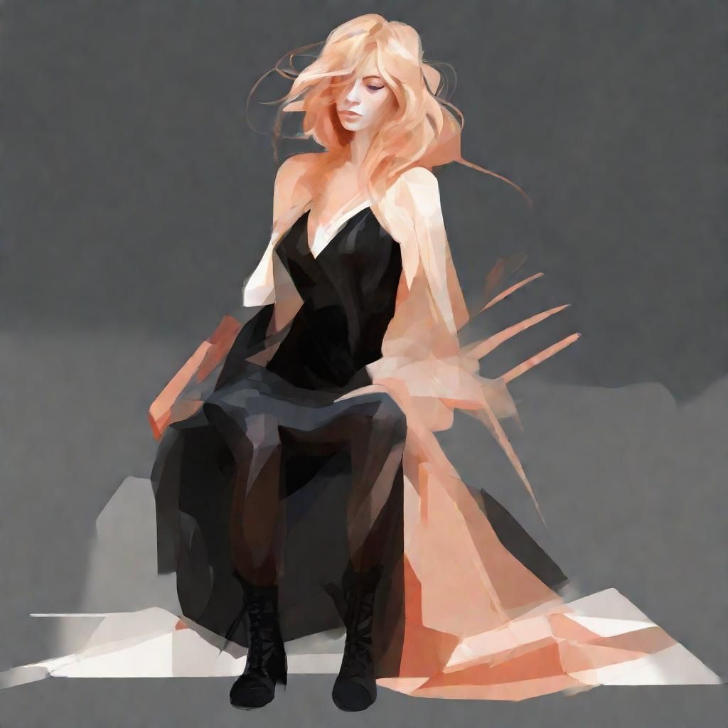 Strawberry Blond Woman in Mirrored Labyrinth