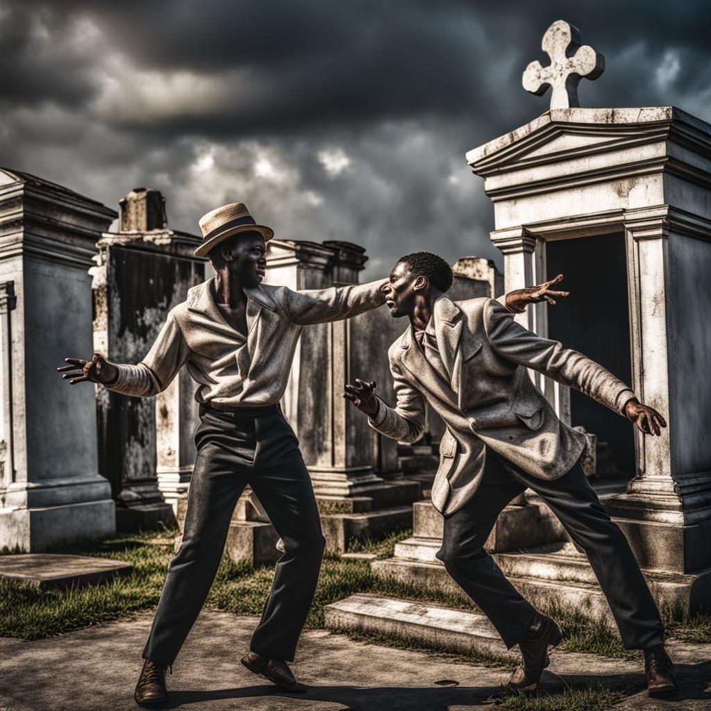 dancing in St. Louis Cemetery in New Orleans