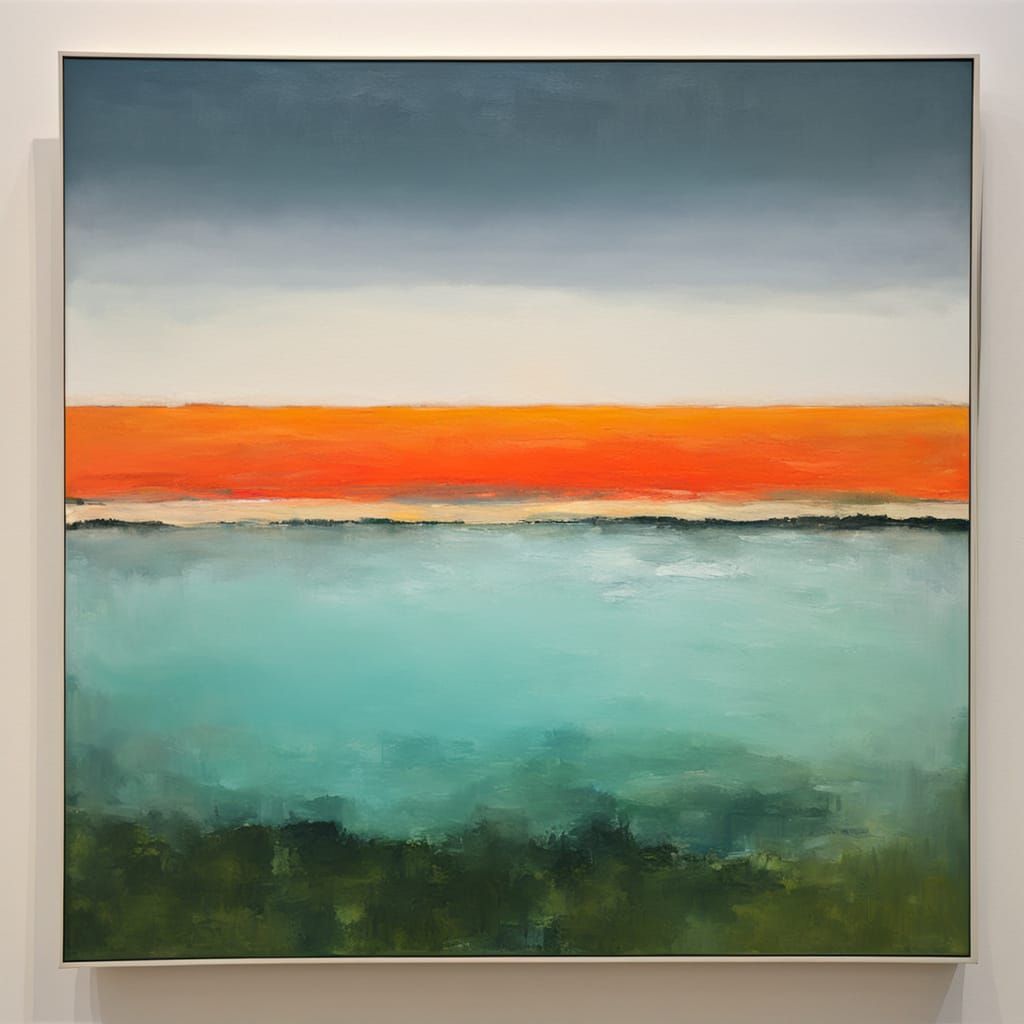 Abstract Poolside Landscape in Minimalist Modern Style