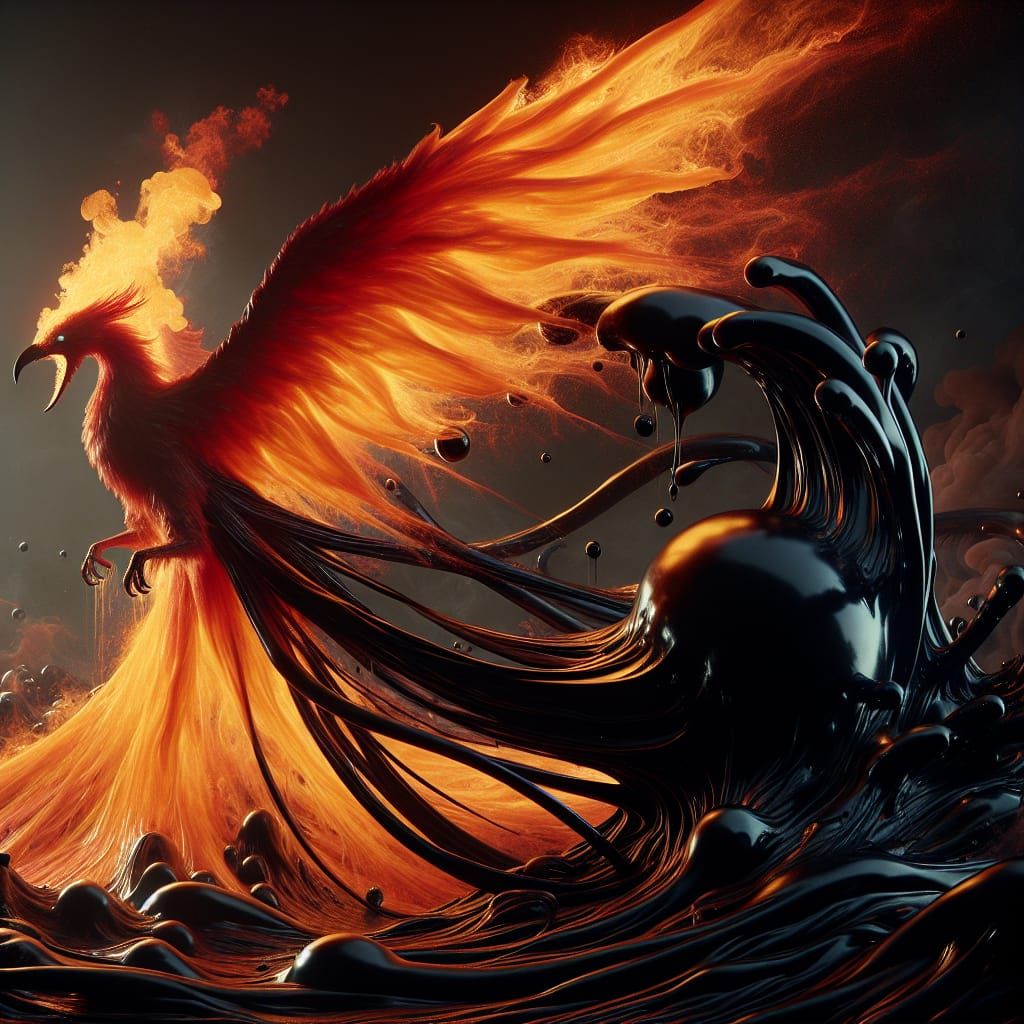 Phoenix Engulfed by Sinister Extraterrestrial Entity