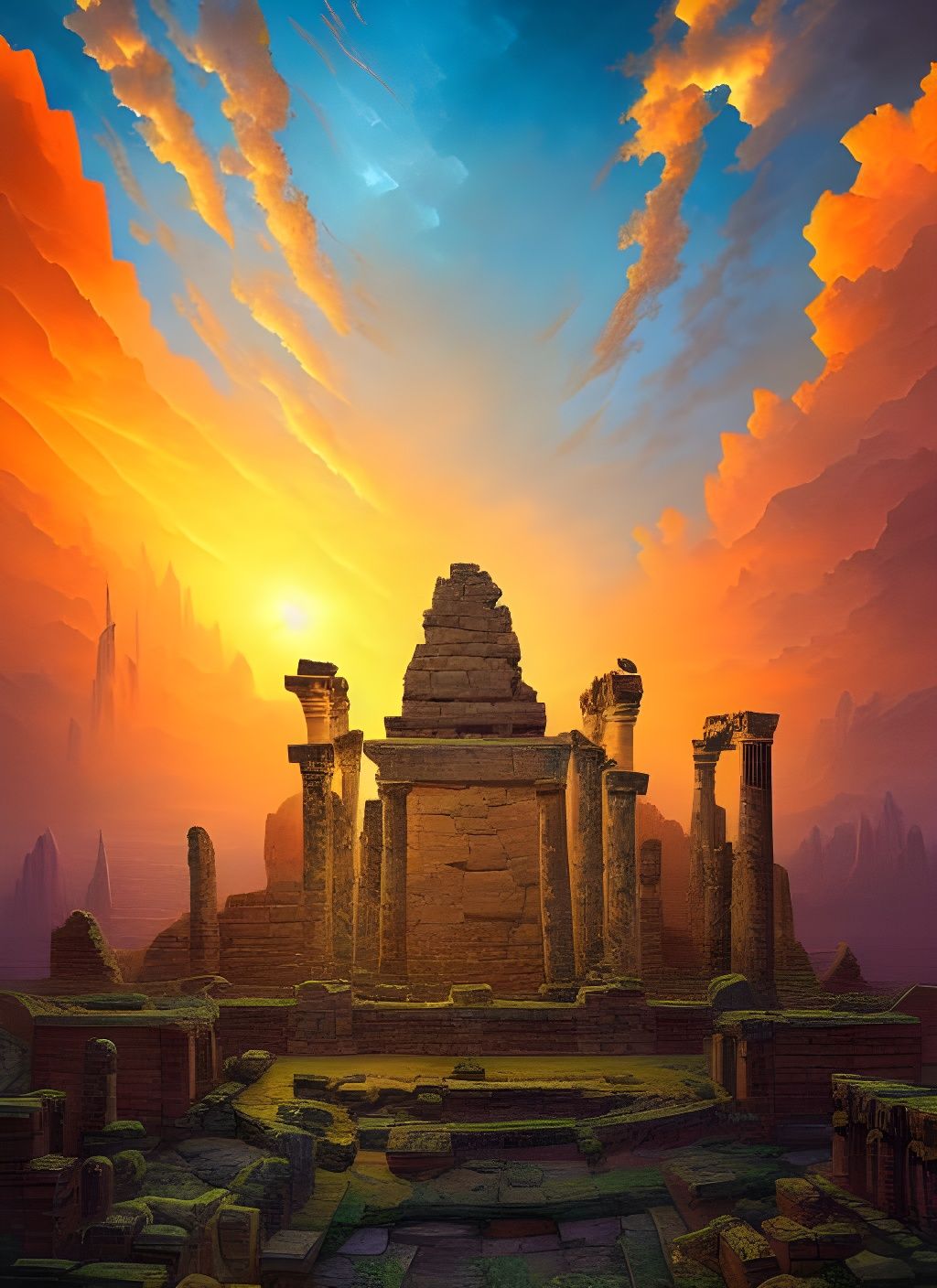 Regal Ancient Ruins at the Edge of Time