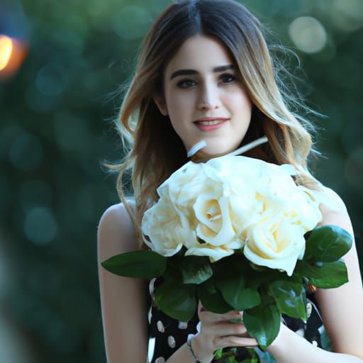 Woman with White Roses, Professional Photography