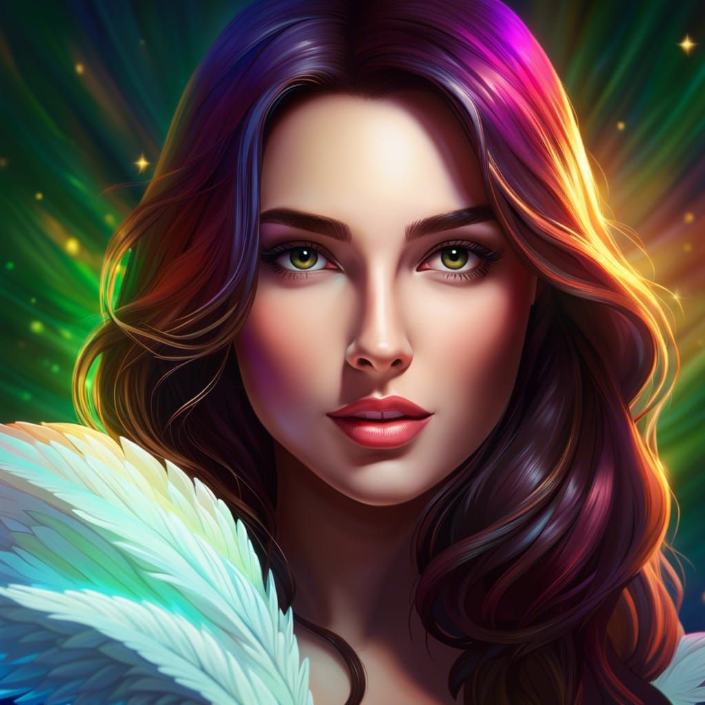 Luminous Angelcore Woman in Hyperrealistic 3D