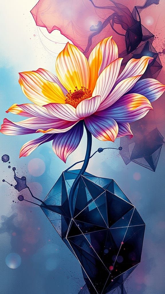 Vibrant Cosmic Bloom Unfolds on Geometric Fractal