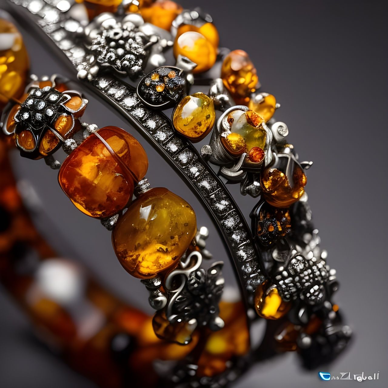 Topaz and Amber Bracelet: Hyperrealistic Photography