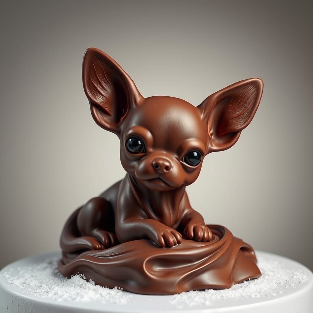Chocolate Chihuahua Sculpture