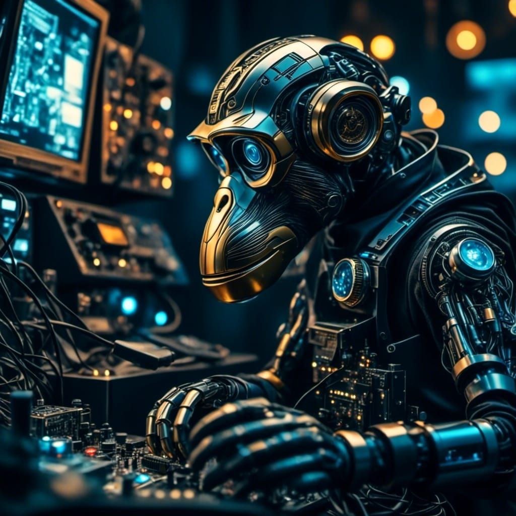 Whimsical Monkey Sculpture with Unique Textures