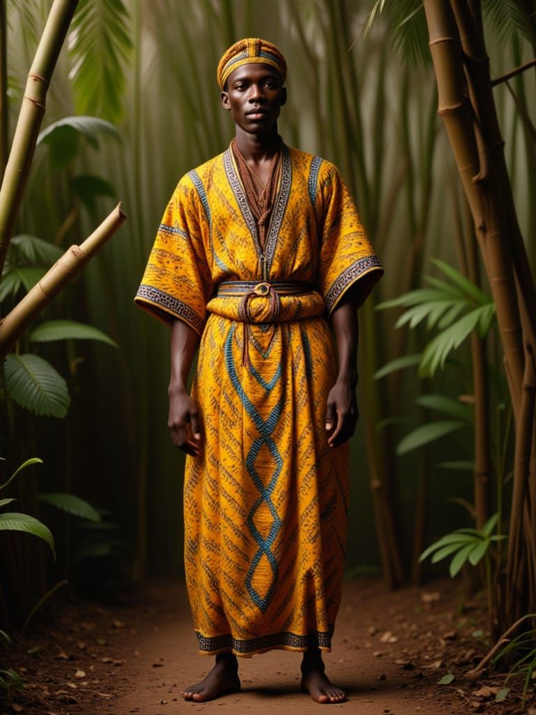 Handsome Ghanaian Man in Vibrant Kente Cloth