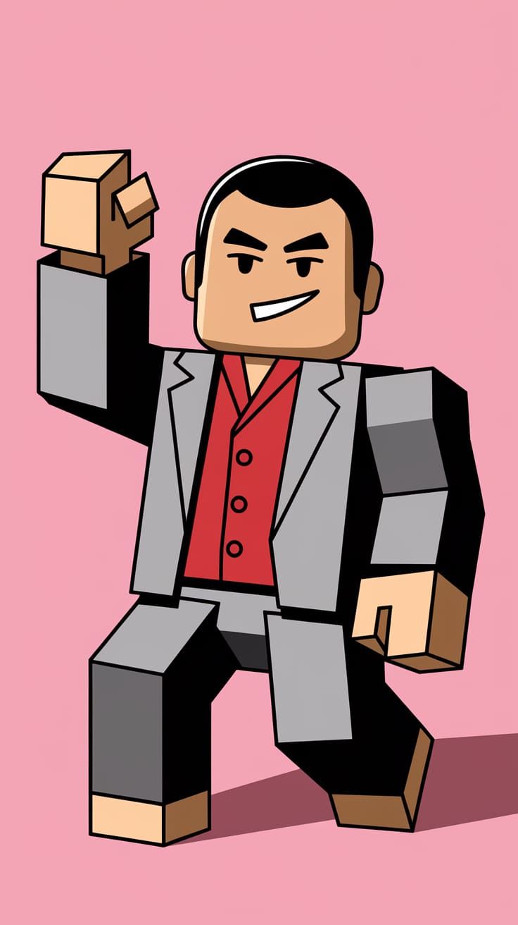 Cyberpunk-Inspired Yakuza Hero in Roblox Avatar Pose