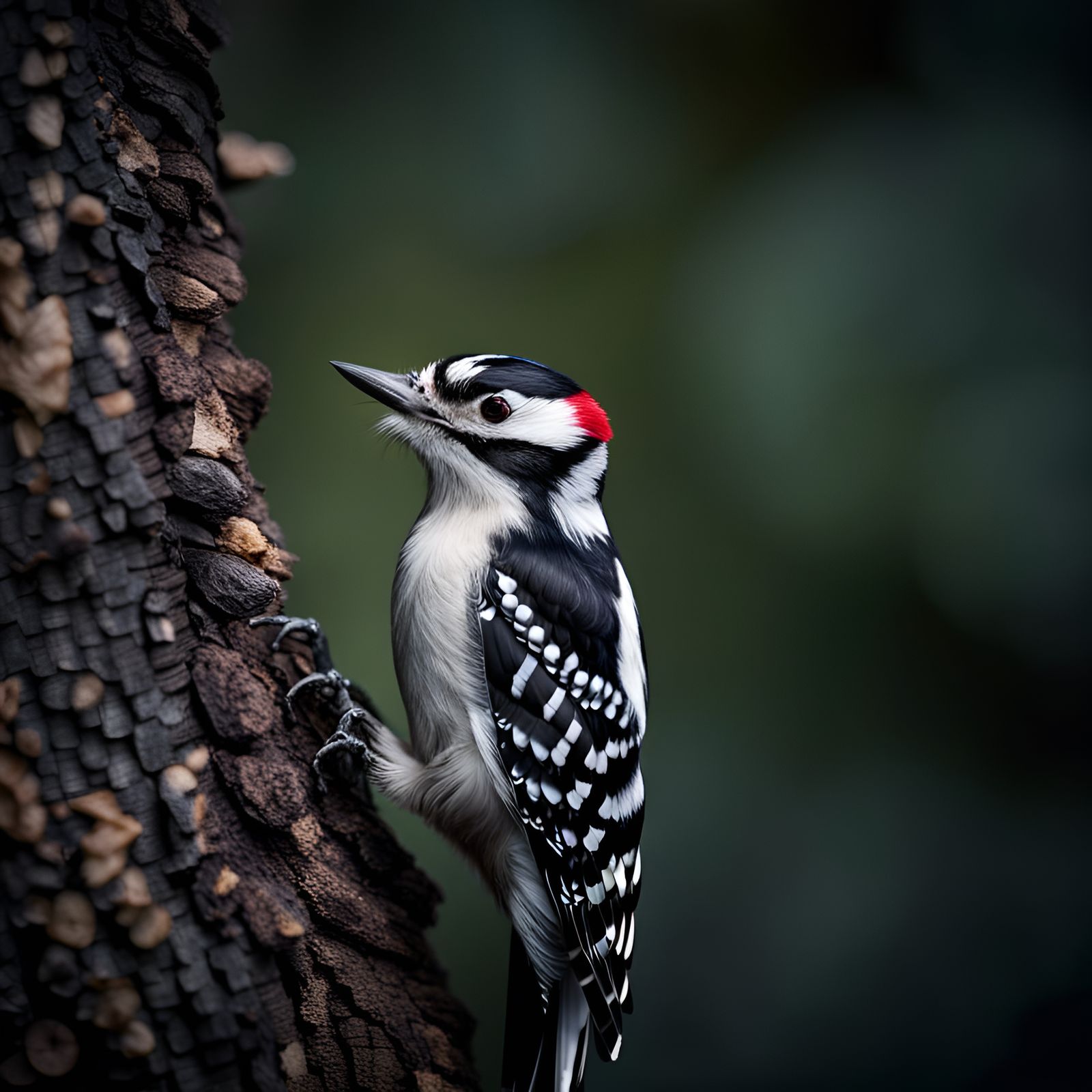 Downy Woodpecker Portrait in Natural Light