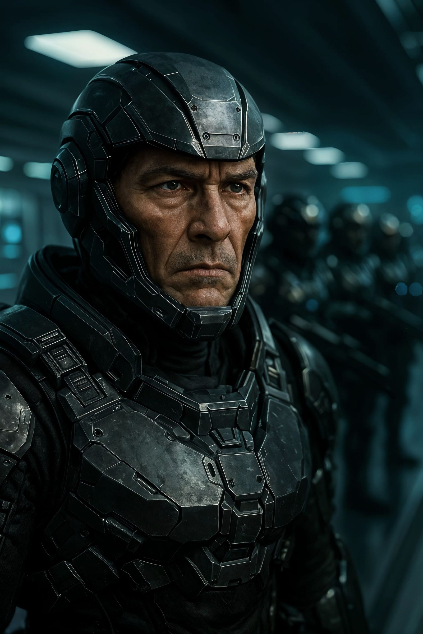 Futuristic Spartan Commander in Ultra-Photorealistic Detail