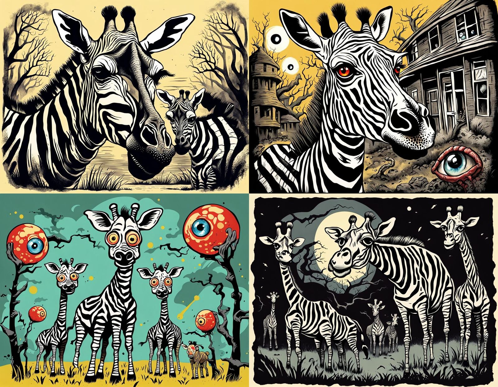 Disturbing Hybrid Creature in Children's Book Style