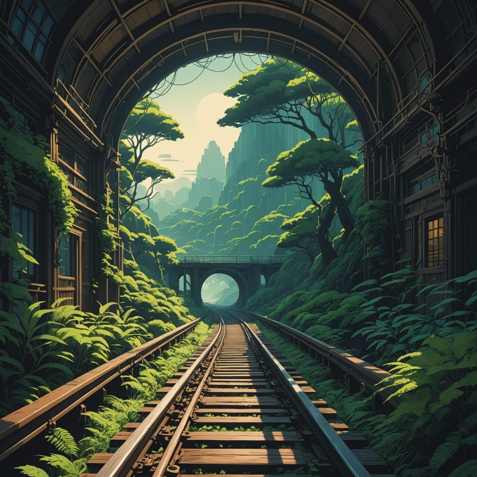 I missed my return train back from dream land abstract vecto...