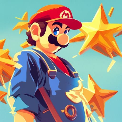 Hyperrealistic Mario Bros Portrait with Dramatic Lighting