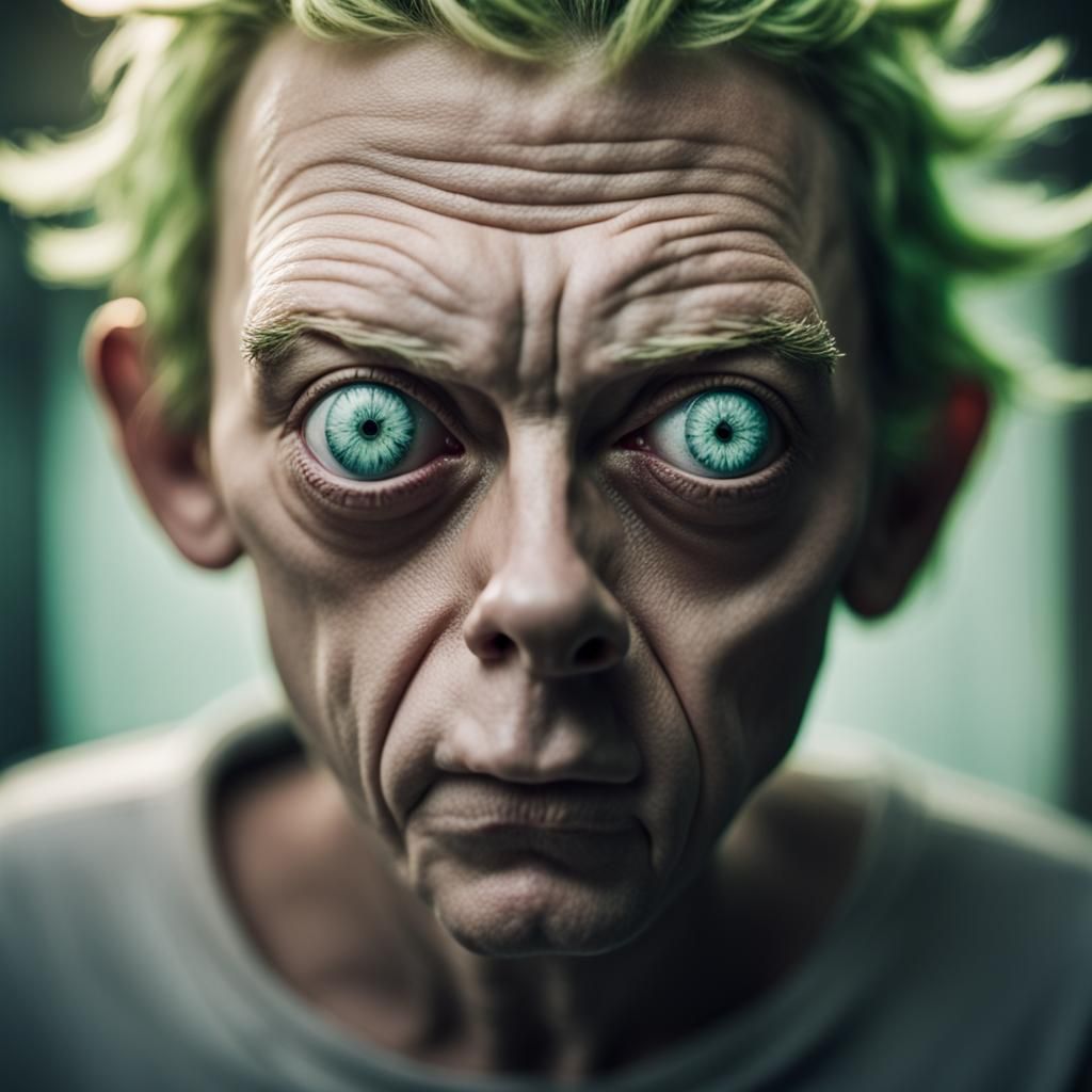 Hyperrealistic Portrait of Rick and Morty as Humans