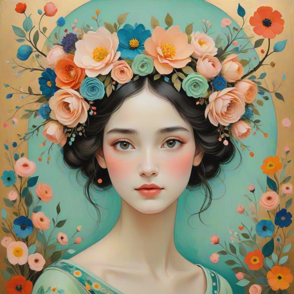 Whimsical Floral Crown in Dreamy, Ethereal Style