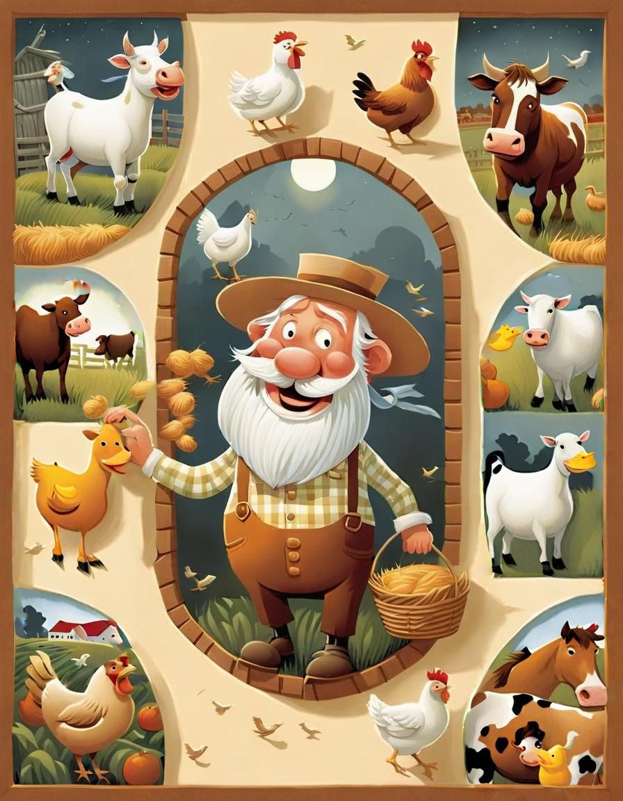 Old MacDonald's Farm: A Whimsical Nursery Rhyme Scene