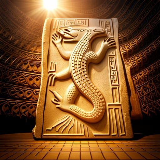 Sumerian Stone Carving: Lizard Overlord