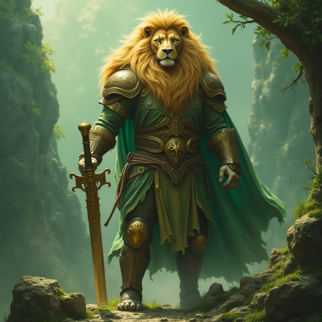 Regal Celtic Knight in Majestic Armor