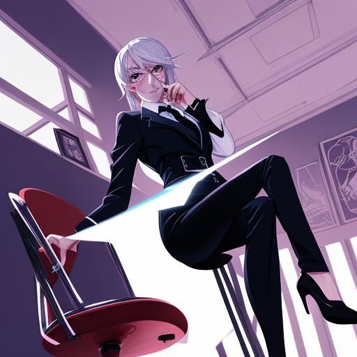 Dramatic Agent Scene in Anime Style