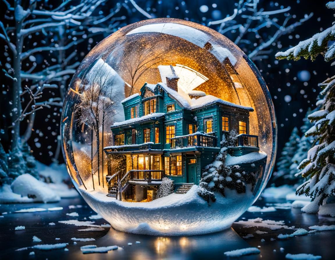 Snow Globe Kingdom: Detailed Photorealistic Art