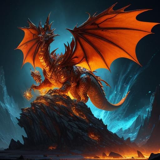 Epic Fantasy Robot Dragon in Crystalline Wings