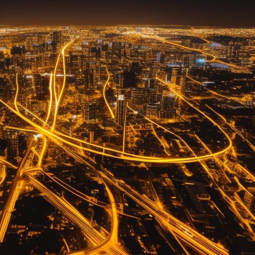 Futuristic Capital City at Night: Professional Photography