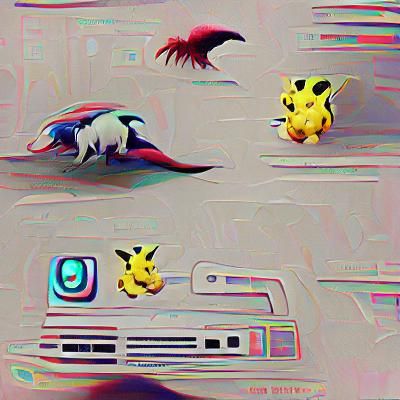 Colorful Pokémon Characters in a Vibrant Landscape