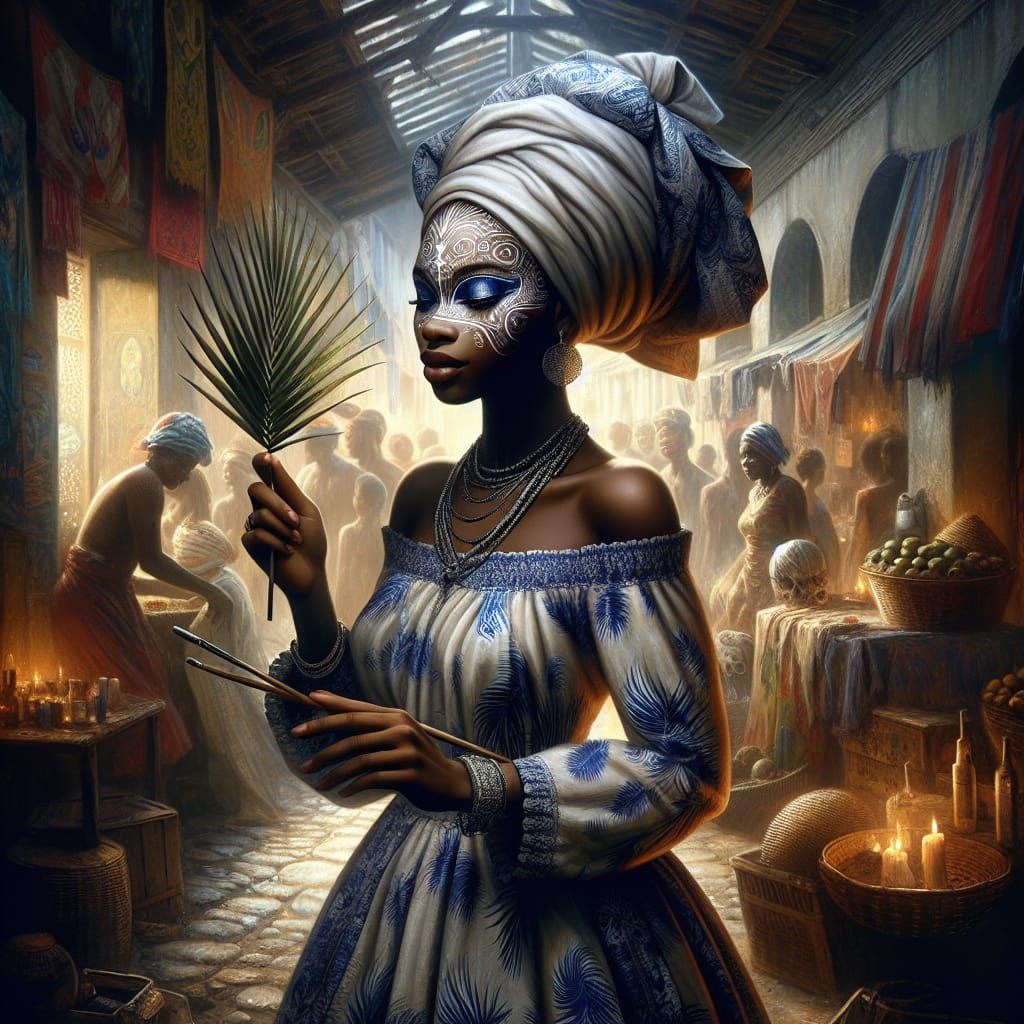 Ayizan: Haitian Voodoo Goddess in Early 20th-Century Style